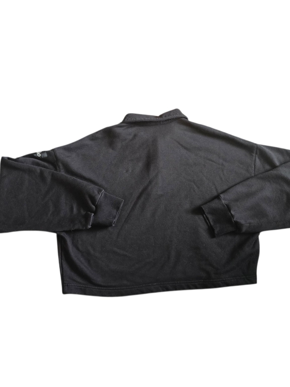 ALO Yoga Black Cropped Henley Polo Sweatshirt Pullover Size M - Picture 5 of 9